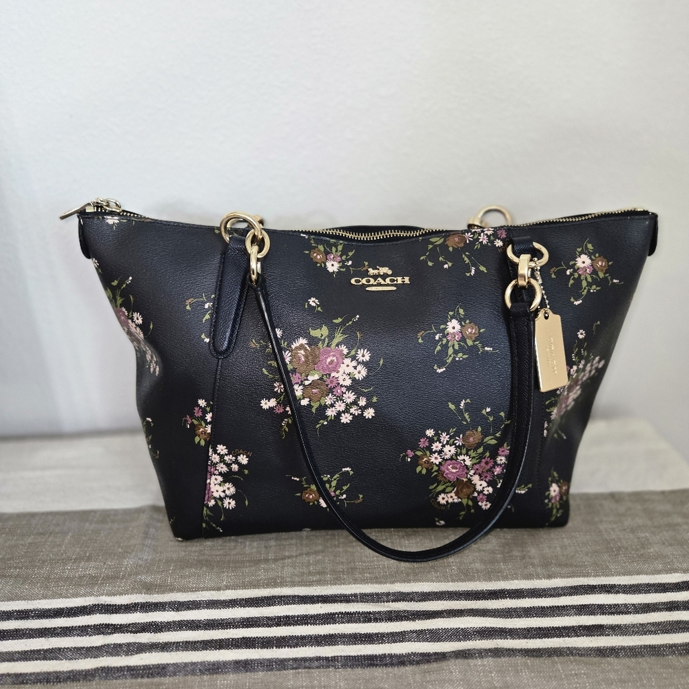 Coach Ava Tote F28965 Floral Bundle Print Midnight - Picture 3 of 15